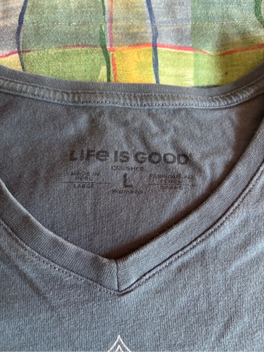 Life is Good Women's Blue Lotus V-Neck Tee - Picture 3 of 5